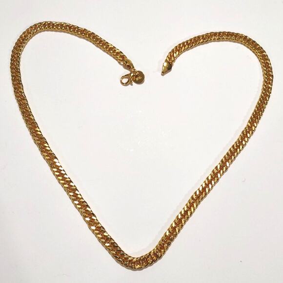 18k Gold Plated Double Chain Necklace Valentine's Birthday Anniversary Gift NEW